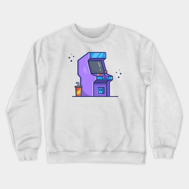 Arcade Machine With Soda Cartoon Crewneck Sweatshirt by Catalyst Labs